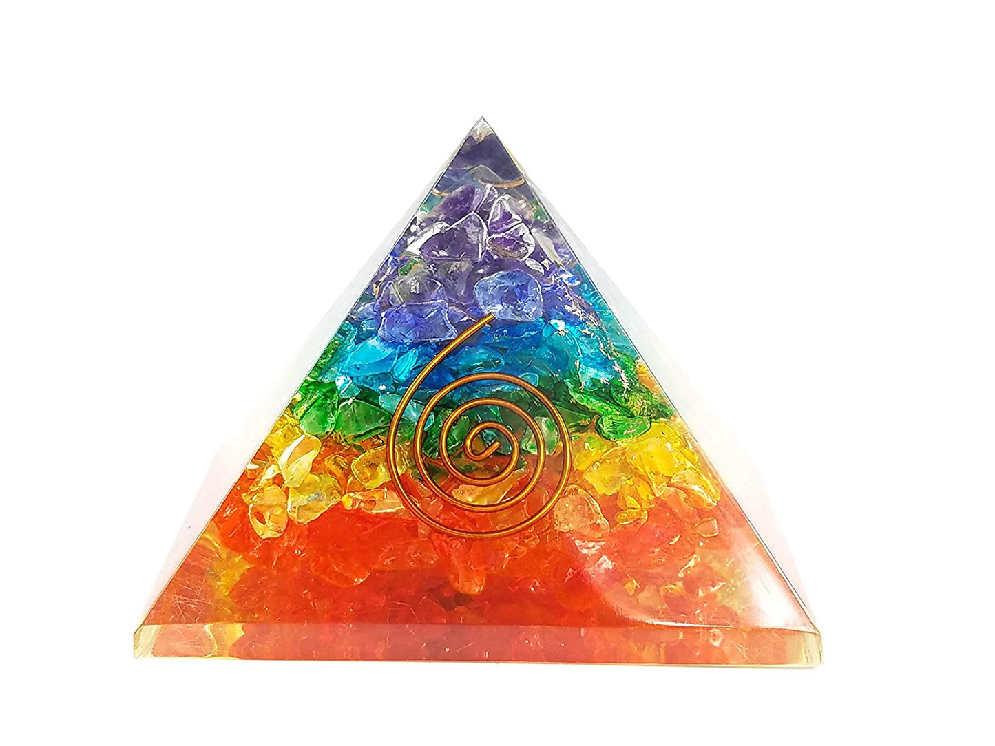 Wholesalegemshop Energy Generator Orgone Pyramid for Emf Protection & Healing- meditation orgonite crystal chakra pyramids