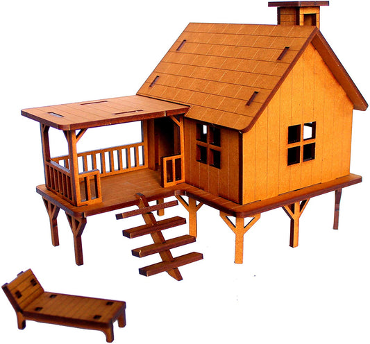 Wooden 3D Puzzle Beach House - Construction Toy, Modeling Kit