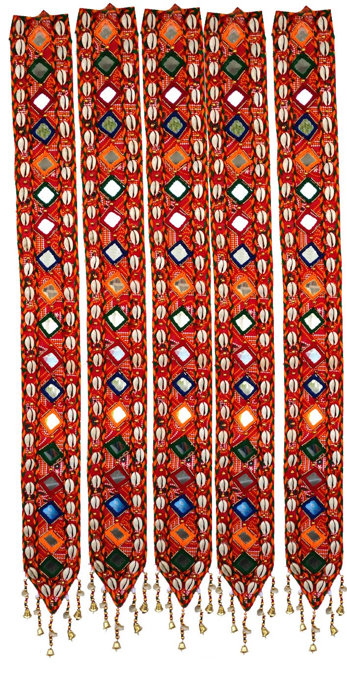 Rastogi Handicrafts Handmade Wall Hanging Decorative Ornament Kauri Mirror Inlay Strip Work Christmas Diwali Party Wedding Decorative Hanging Gift Box Packing