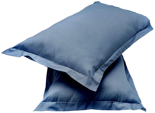 Cotton Pillow Covers (Blue Navy Blue, 18 inch x 27 inch) -2 Piece