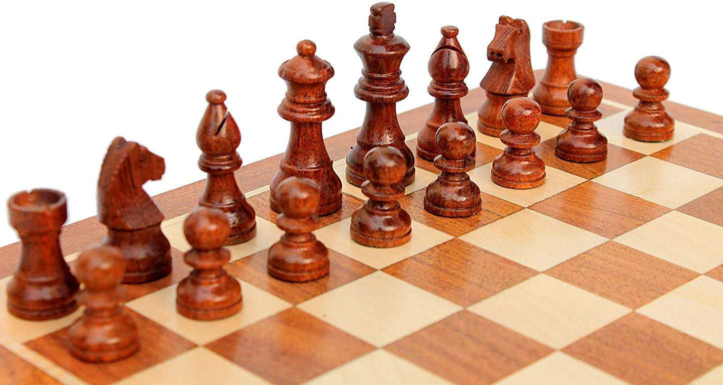 10"  Wooden Chess Game Board Set + Magnetic Wooden Pieces