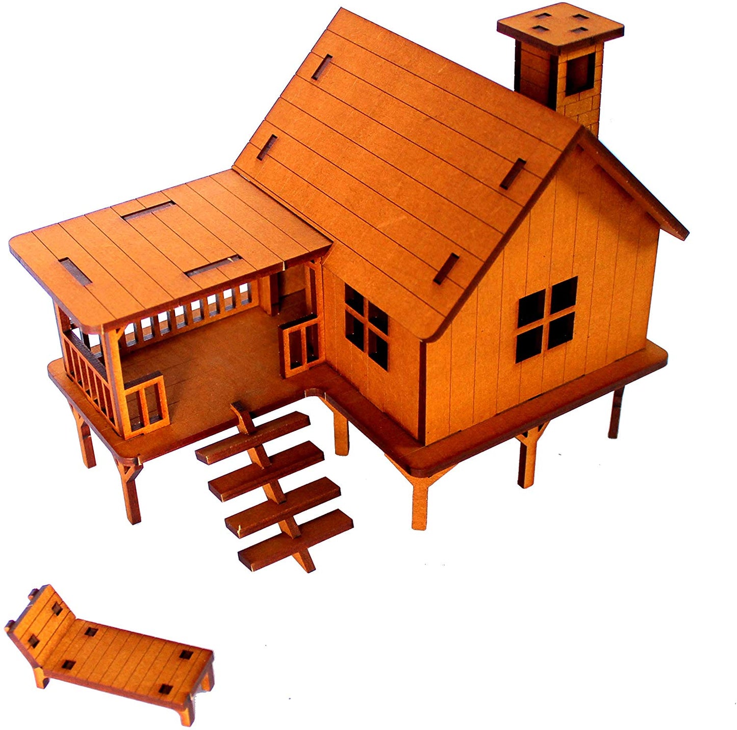 Wooden 3D Puzzle Beach House - Construction Toy, Modeling Kit