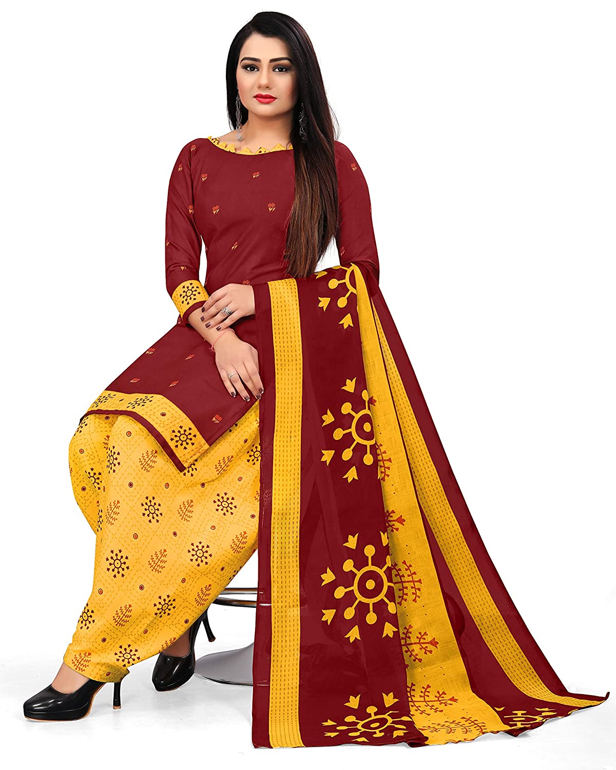 Women Cotton Un-Stitched Salwar Suit Material