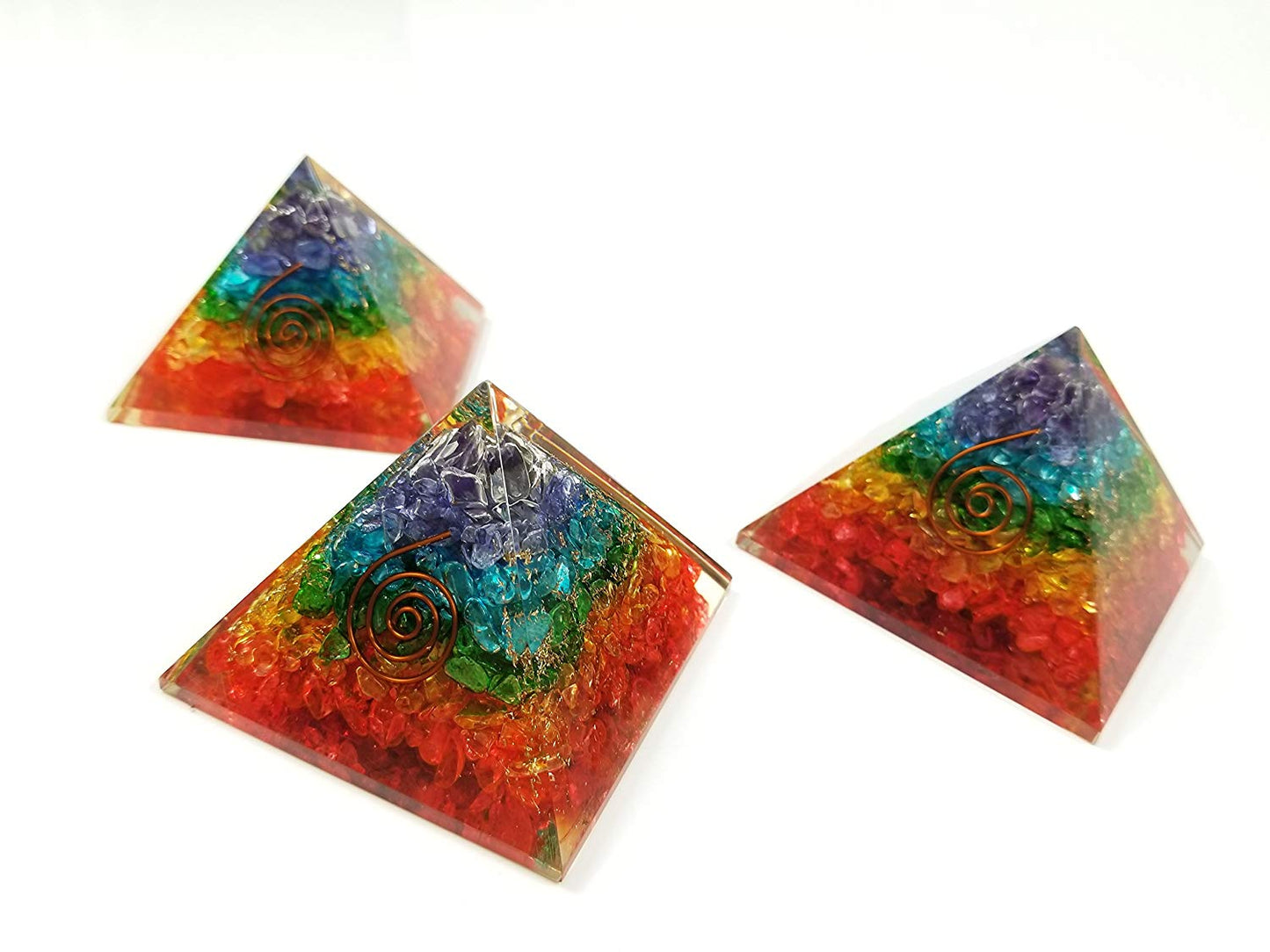 Wholesalegemshop Energy Generator Orgone Pyramid for Emf Protection & Healing- meditation orgonite crystal chakra pyramids