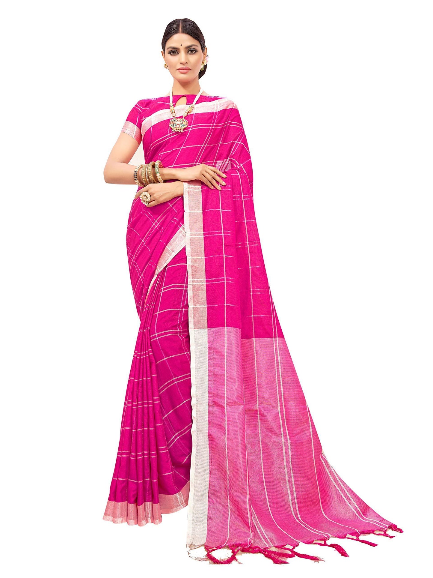 sarees-for-women-linen-cotton-silk-saree-l-indian-ethnic-wedding-diwali-gift-sari-with-unstitched-blouse-pink