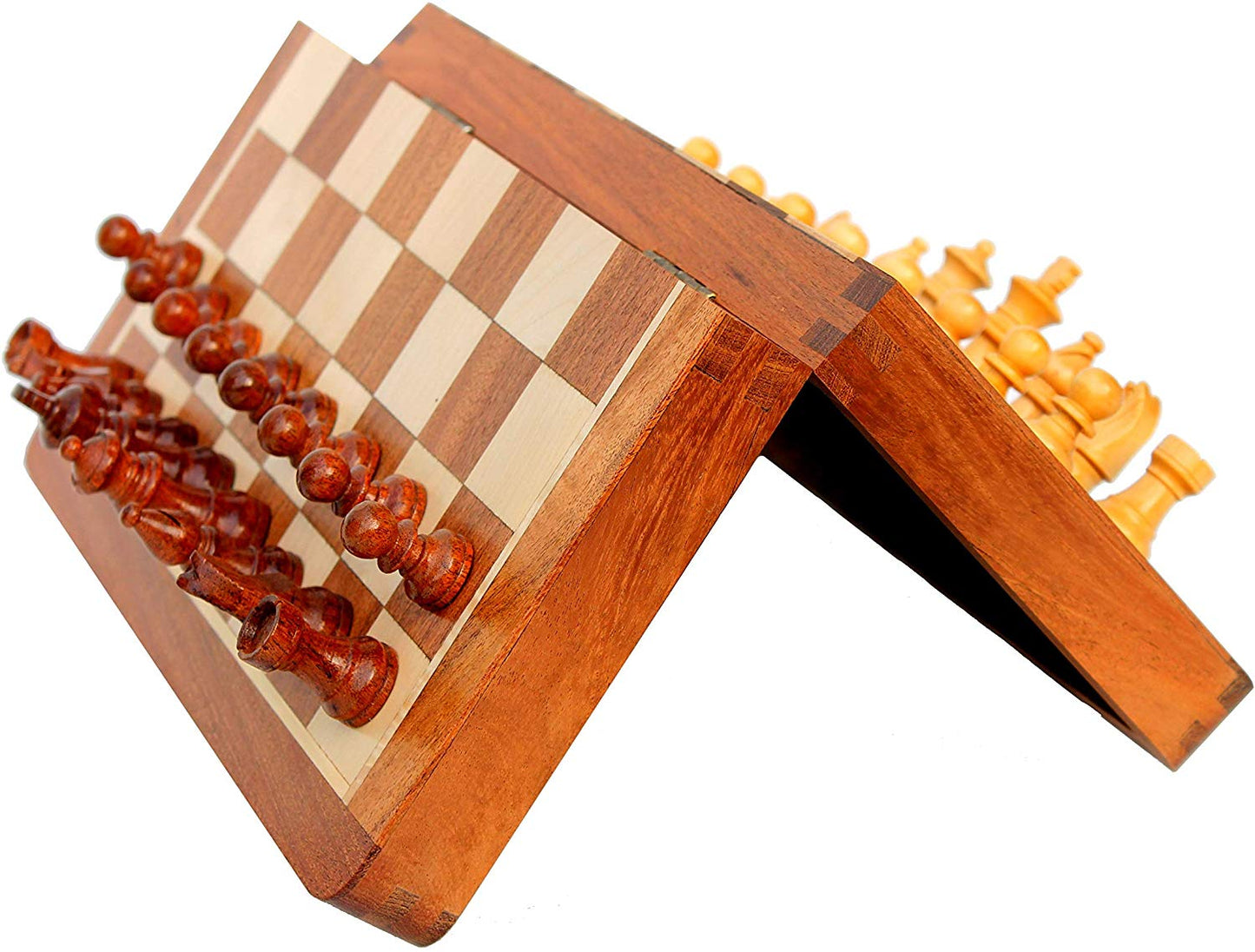 10"  Wooden Chess Game Board Set + Magnetic Wooden Pieces