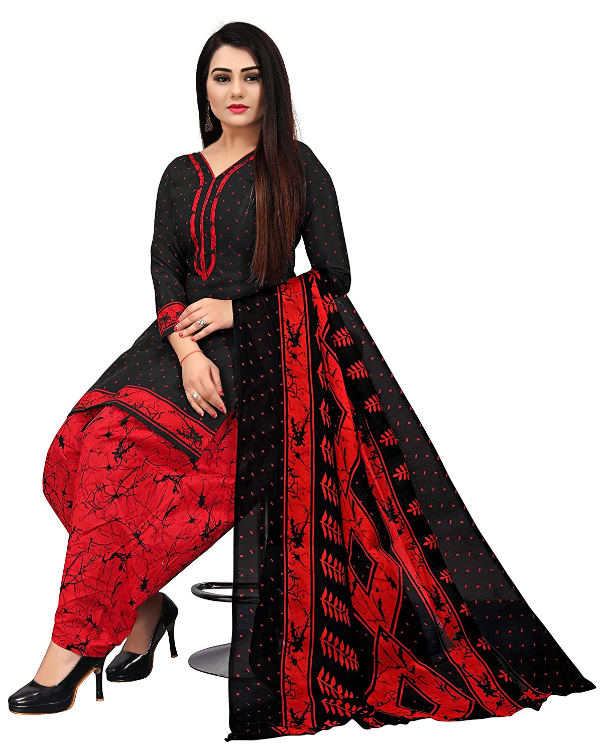 Women Cotton Un-Stitched Salwar Suit Material