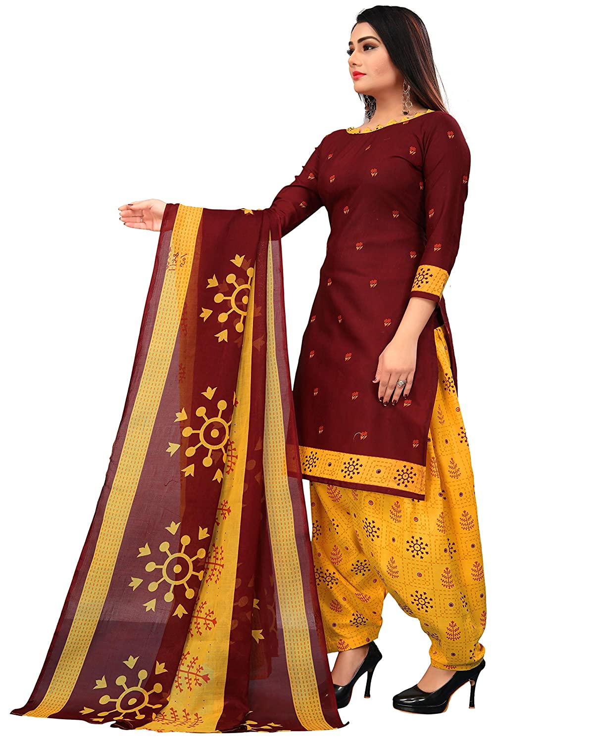 Women Cotton Un-Stitched Salwar Suit Material