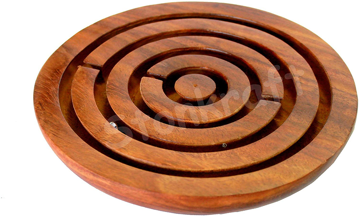 Wooden Labyrinth Board Game Maze Puzzle Toys (6" Inch Diameter)