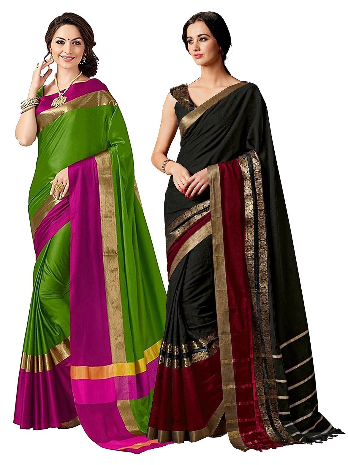 elina-fashion-pack-of-two-sarees-for-indian-women-cotton-art-silk-printed-weaving-border-saree-multi-1