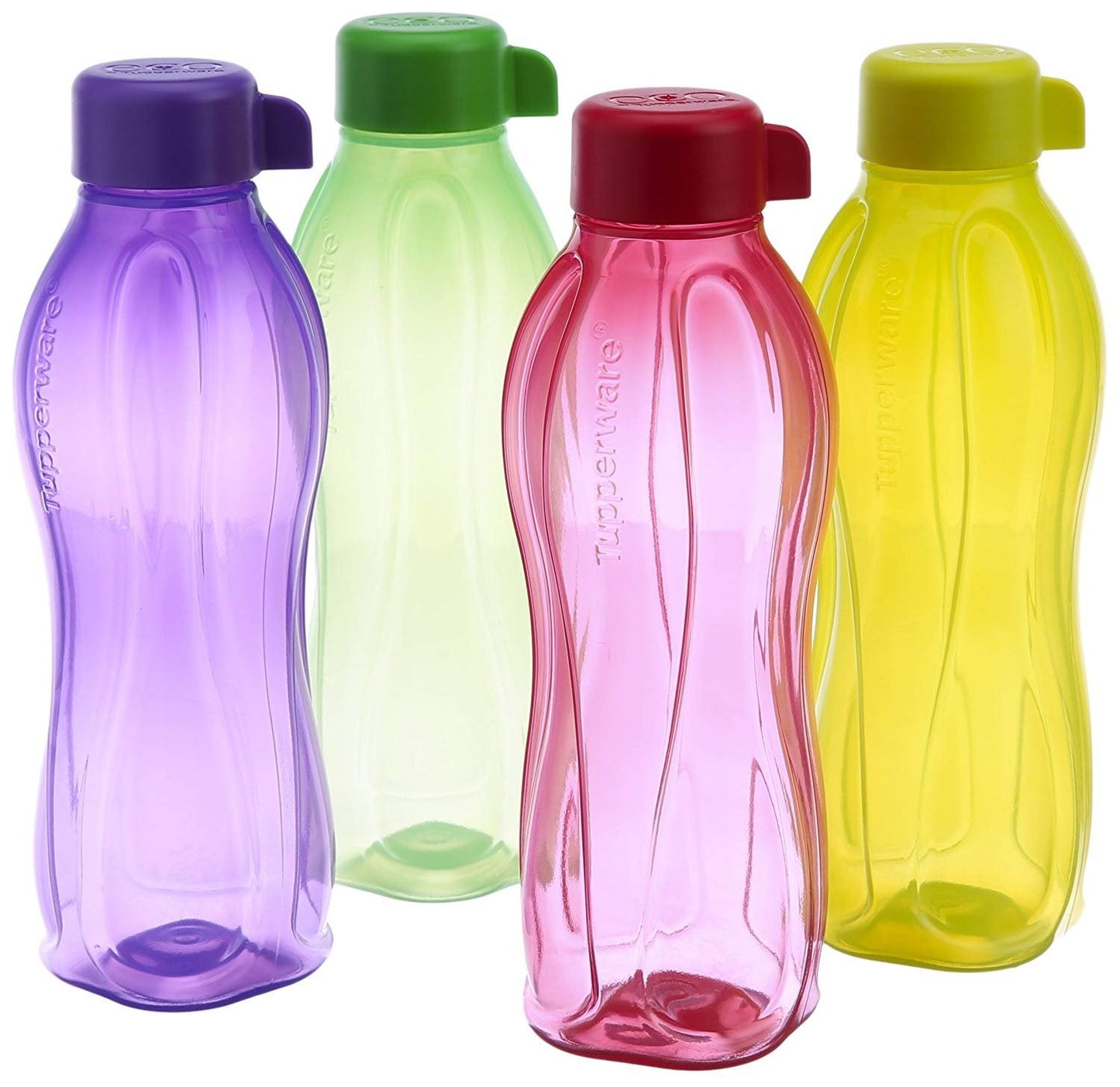 Tupperware Aquasafe Water Bottle Set, 1 Litre, Set of 4, Multicolor