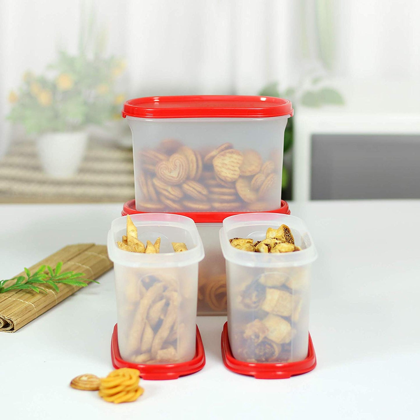 Tupperware Oval Dry Storage Containers 1.1L 4pc