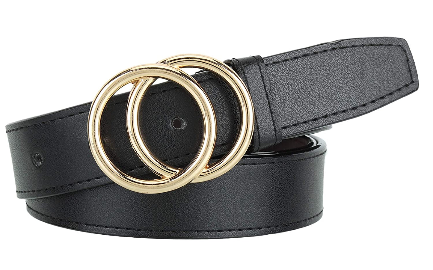 Women's Faux Leather Belt ( Black , Free Size )