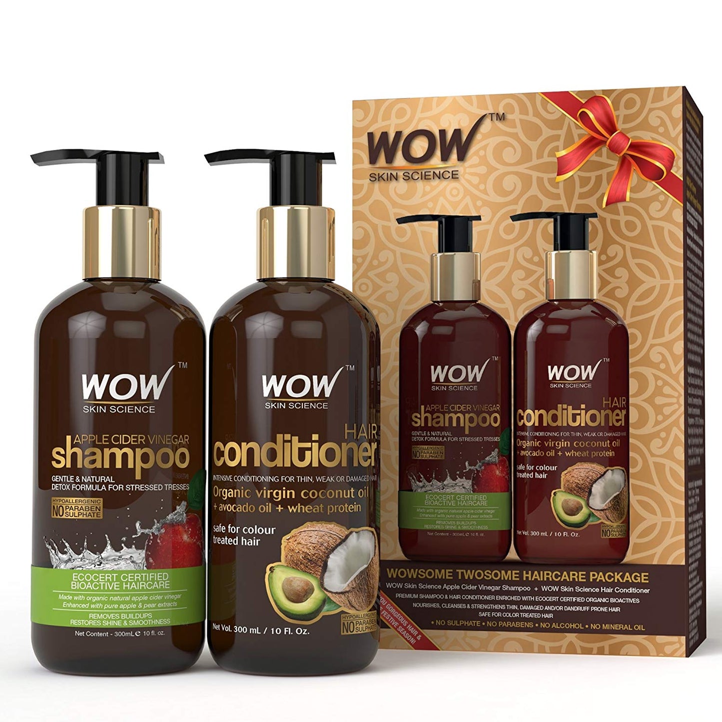 WOW Apple Cider Vinegar Shampoo + Avocado Conditioner â€“ 300ml each