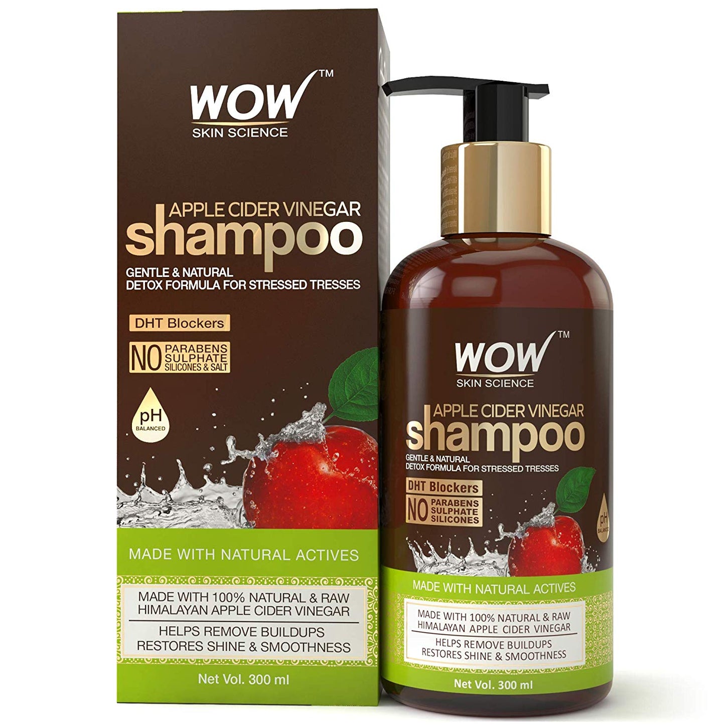 WOW Apple Cider Vinegar No Parabens & Sulphate Shampoo, 300mL