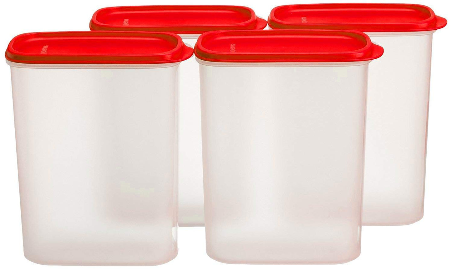 Tupperware New Smart Saver Plastic Container Set, 2.3 Litres, Set of 4, Transparent, Multicolour