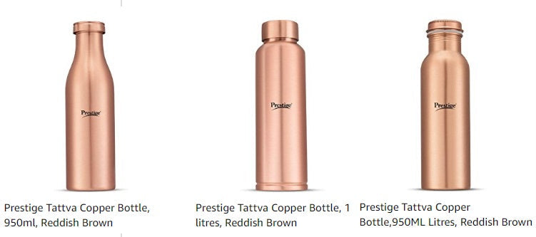 Prestige Tattva Copper Bottle, Reddish Brown - Choose Variation