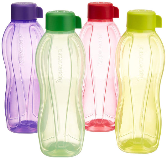 Tupperware Aquasafe Water Bottle Set, 500ml, Set of 4, Multicolor