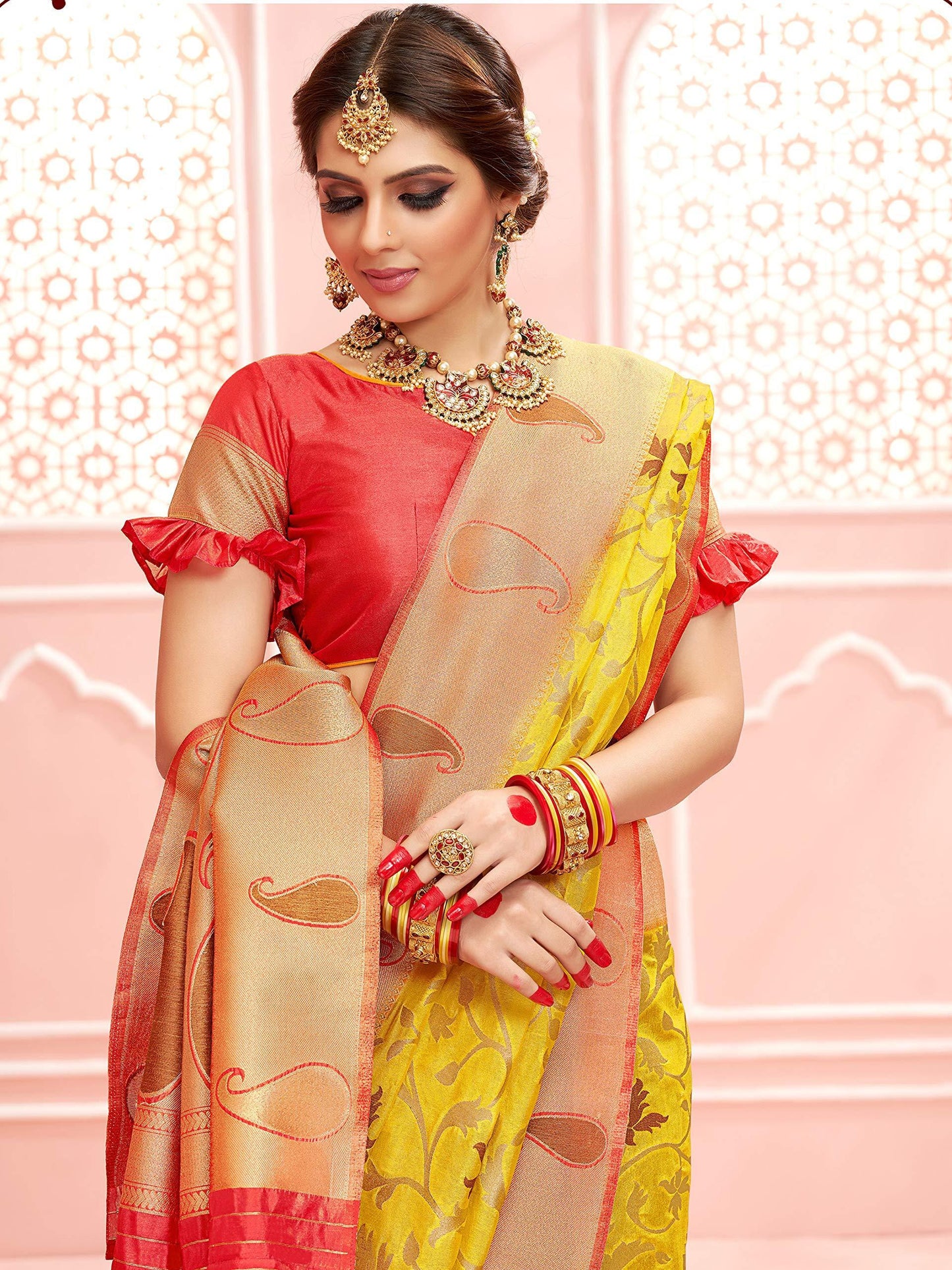 sarees-for-women-banarasi-art-silk-l-tradional-indian-wedding-diwali-gift-sari-with-unstitched-blouse-yellow-1