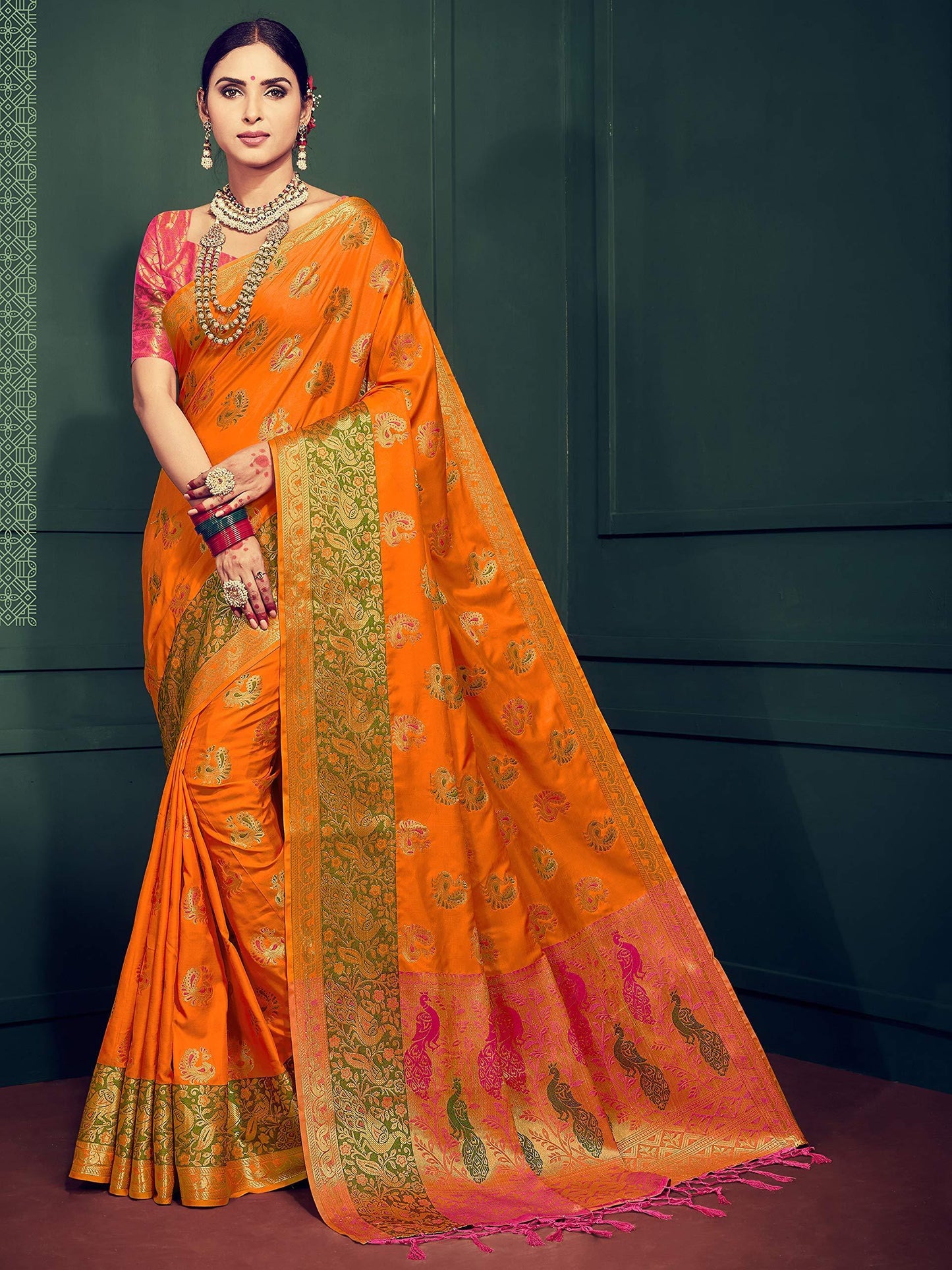 sarees-for-women-banarasi-kanjivaram-art-silk-woven-saree-l-indian-ethnic-wedding-gift-sari-with-unstitched-blouse-orange