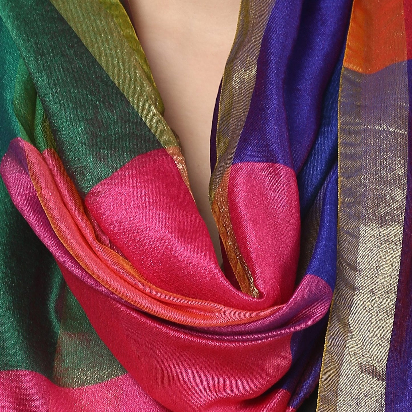 Women's Multicoloured Silk Dupatta