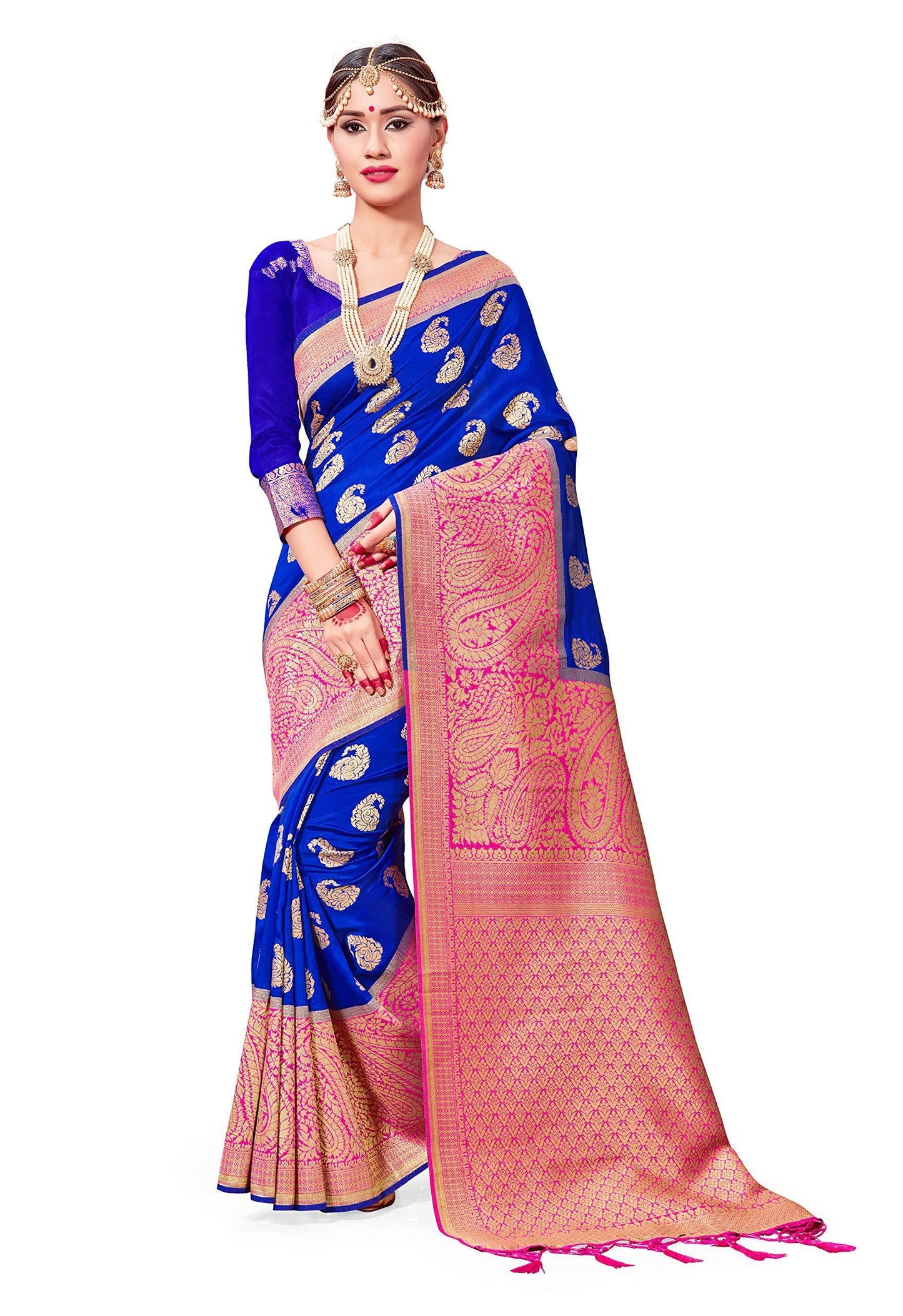 sarees-for-women-banarasi-art-silk-woven-saree-l-indian-wedding-traditional-wear-sari-and-blouse-2