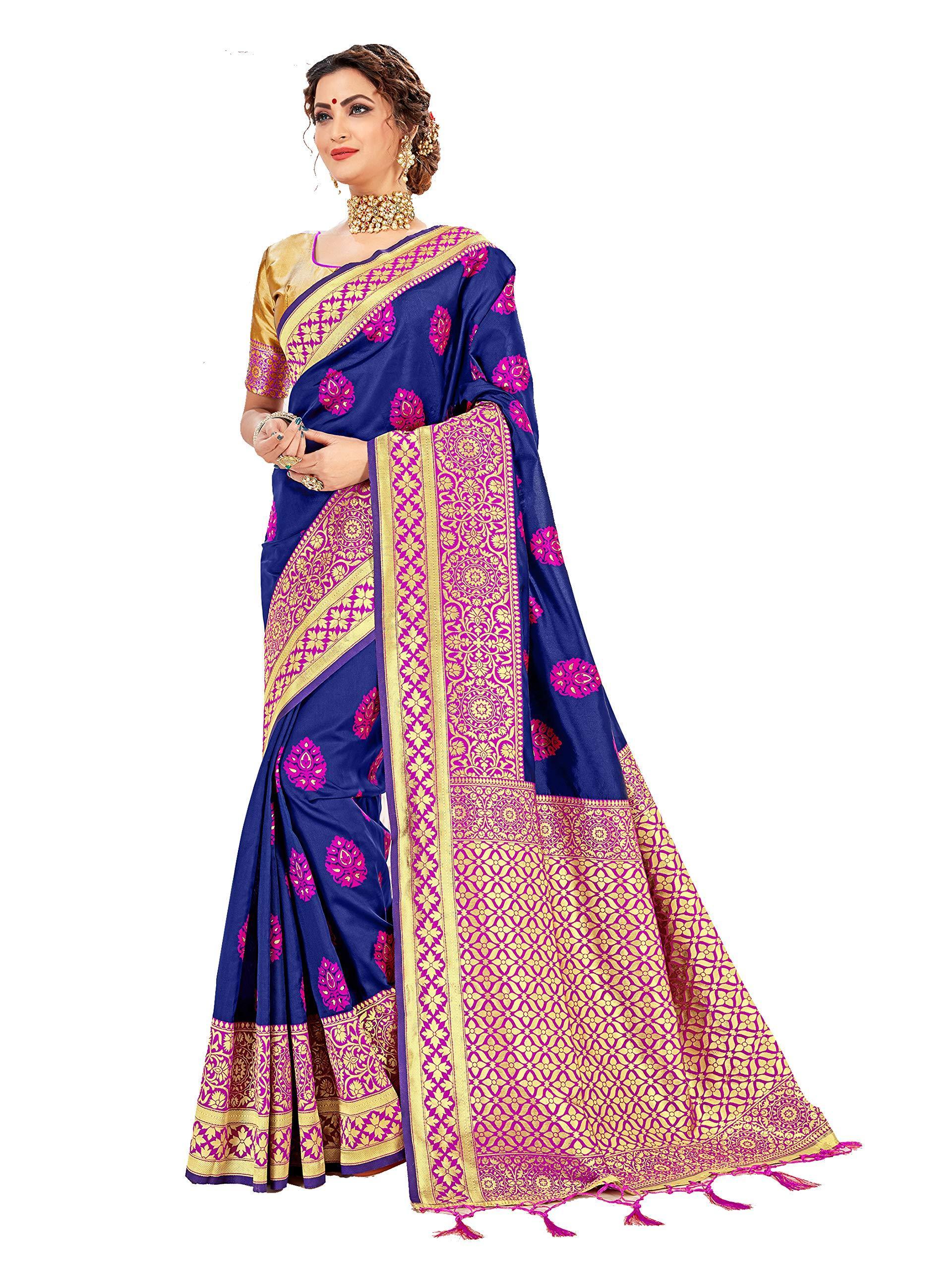 sarees-for-women-banarasi-art-silk-l-tradional-indian-wedding-diwali-gift-sari-with-unstitched-blouse-navy-blue-2