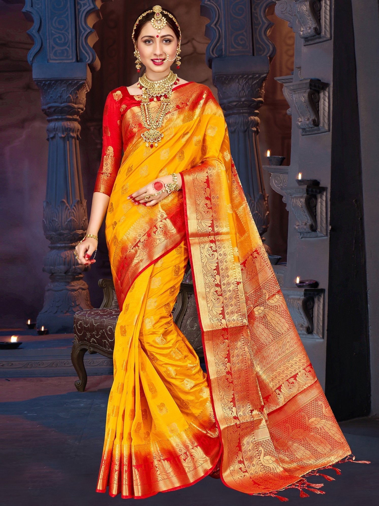 elina-fashion-sarees-for-women-banarasi-art-silk-woven-work-saree-l-indian-wedding-traditional-wear-sari-and-blouse-piece-yellow