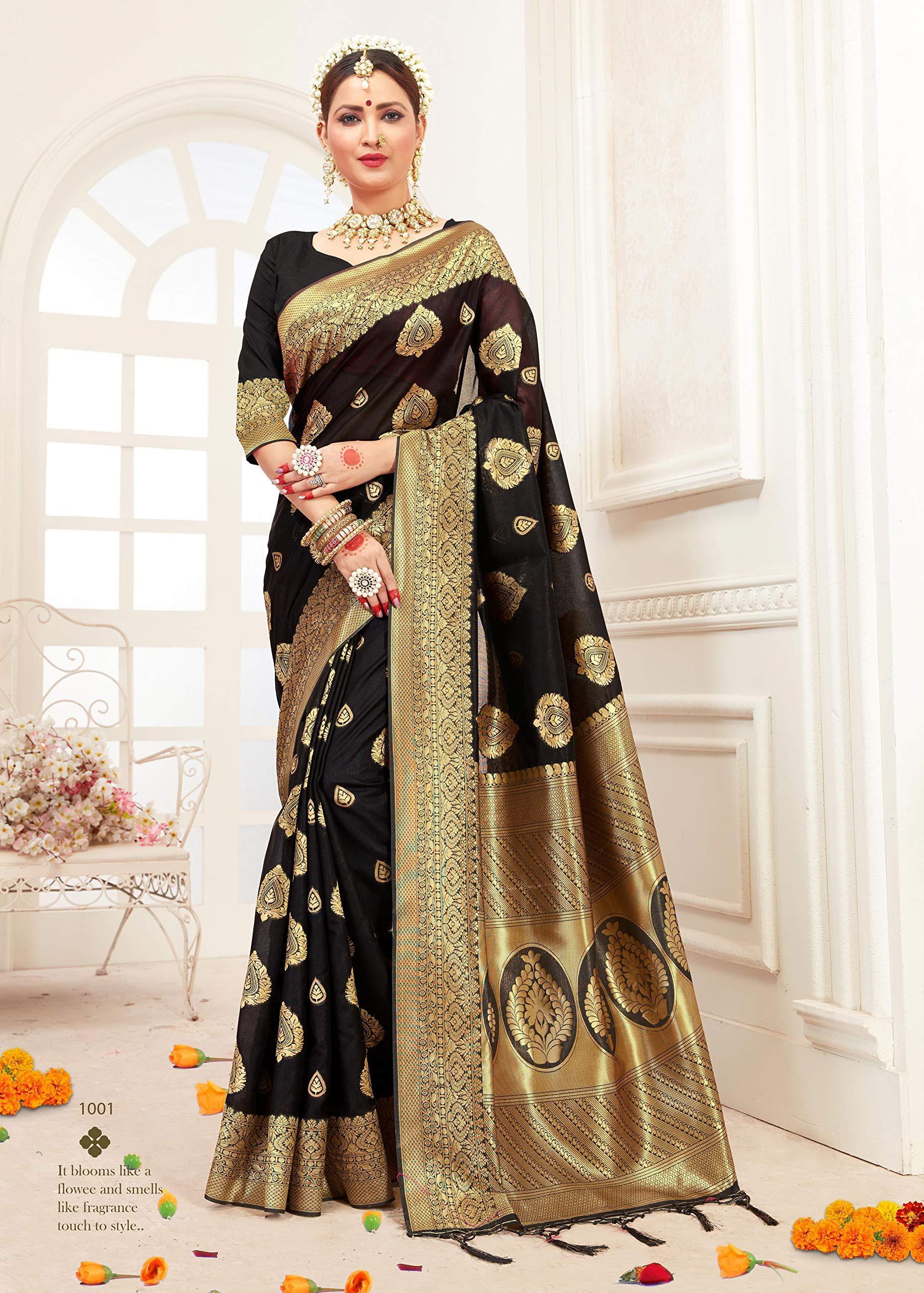 sarees-for-women-banarasi-art-silk-l-indian-rakhi-wedding-diwali-gift-sari-with-unstitched-blouse-black