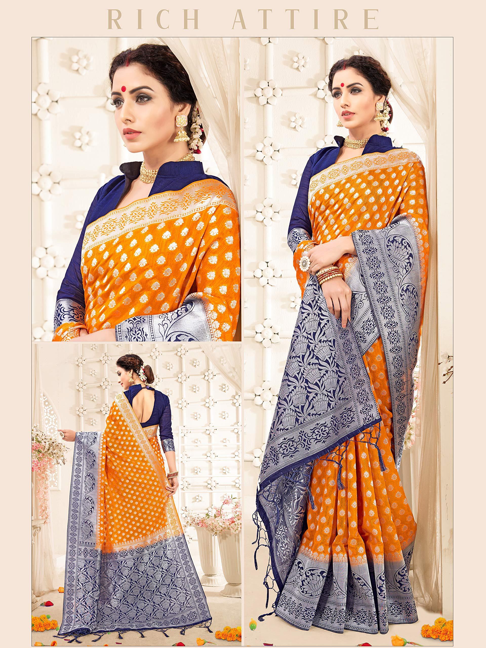 sarees-for-women-banarasi-art-silk-silver-zari-saree-l-indian-ethnic-wedding-diwali-gift-sari-with-unstitched-blouse-2