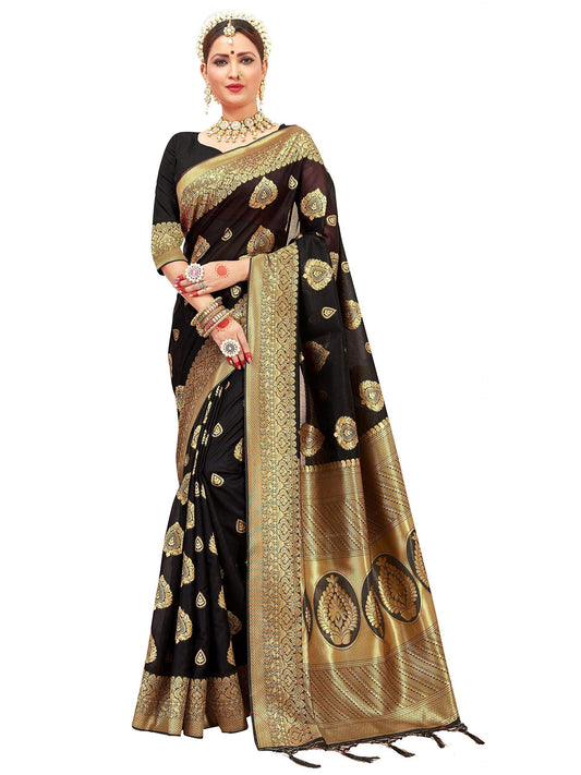 sarees-for-women-banarasi-art-silk-l-indian-rakhi-wedding-diwali-gift-sari-with-unstitched-blouse-black