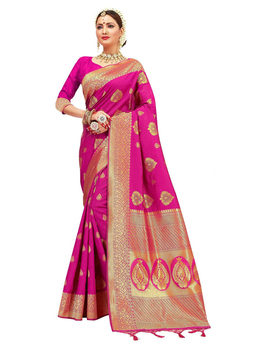 sarees-for-women-banarasi-art-silk-l-indian-rakhi-wedding-diwali-gift-sari-with-unstitched-blouse-pink