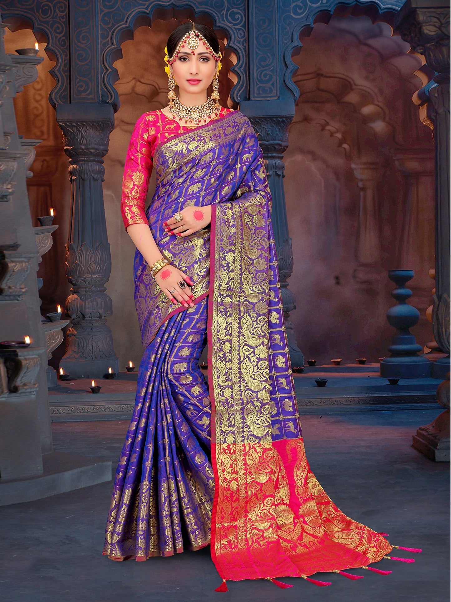 elina-fashion-sarees-for-women-patola-art-silk-woven-work-saree-l-indian-bollywood-wedding-ethnic-sari-with-blouse-piece-purple