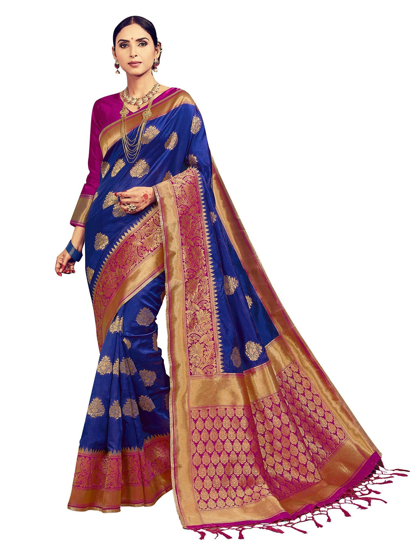 sarees-for-women-banarasi-art-silk-woven-saree-l-indian-ethnic-wedding-gift-sari-with-unstitched-blouse-blue