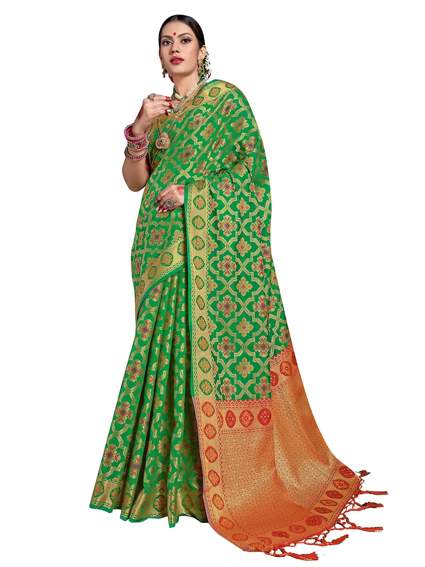 sarees-for-women-banarasi-patola-art-silk-woven-saree-l-indian-ethnic-wedding-gift-sari-with-unstitched-blouse-green-1