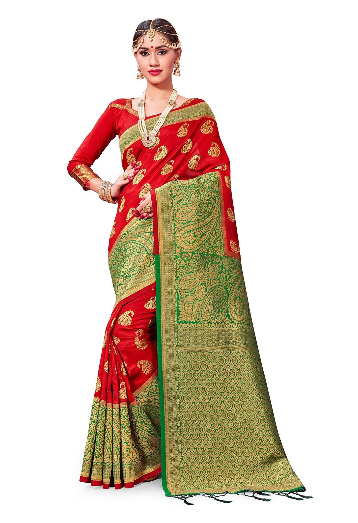 sarees-for-women-banarasi-art-silk-woven-saree-l-indian-wedding-traditional-wear-sari-and-blouse-3