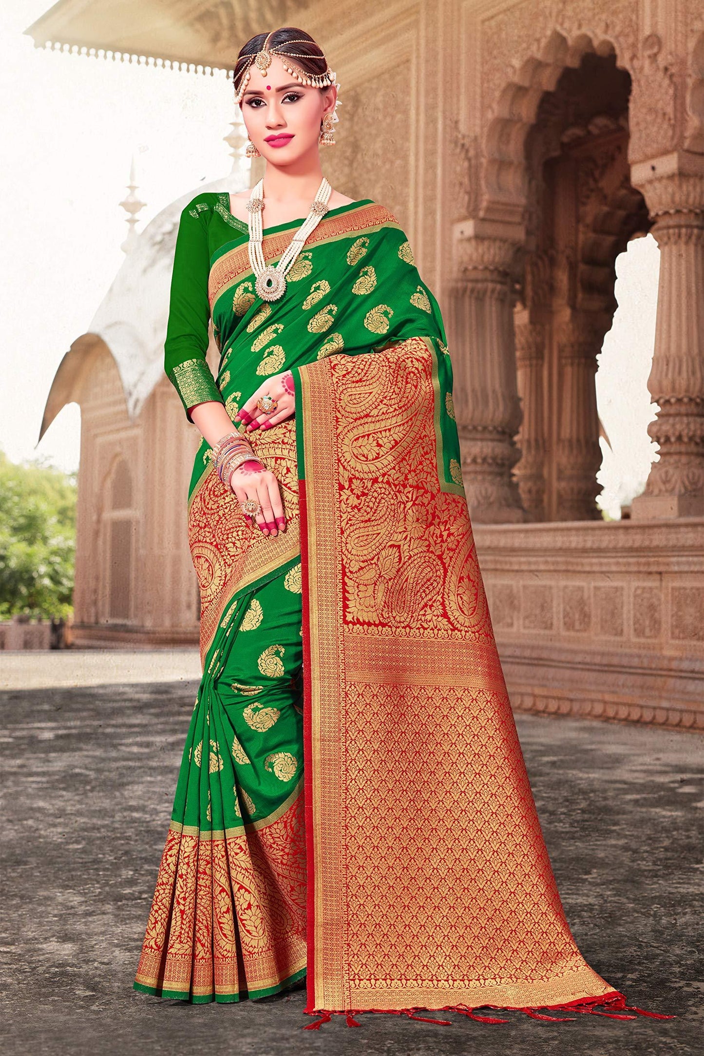 sarees-for-women-banarasi-art-silk-woven-saree-l-indian-wedding-traditional-wear-sari-and-blouse-1