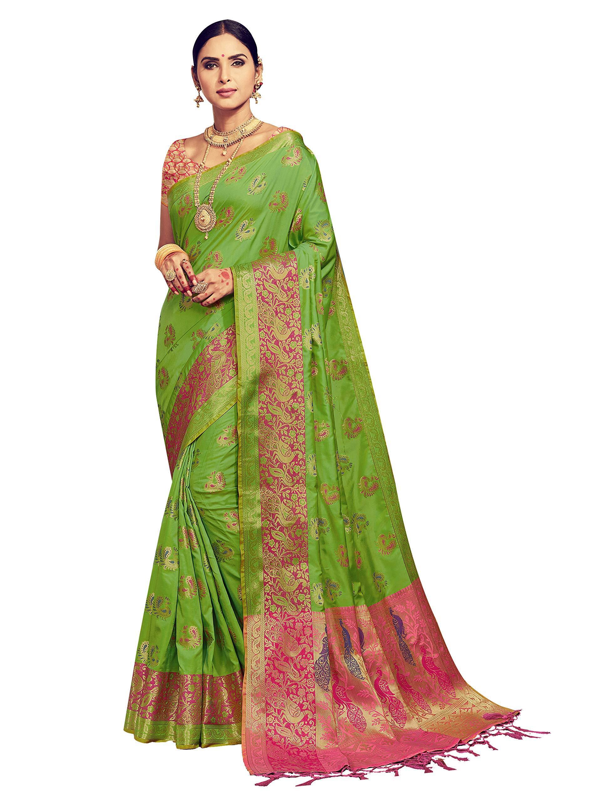 sarees-for-women-banarasi-kanjivaram-art-silk-woven-saree-l-indian-ethnic-wedding-gift-sari-with-unstitched-blouse-green