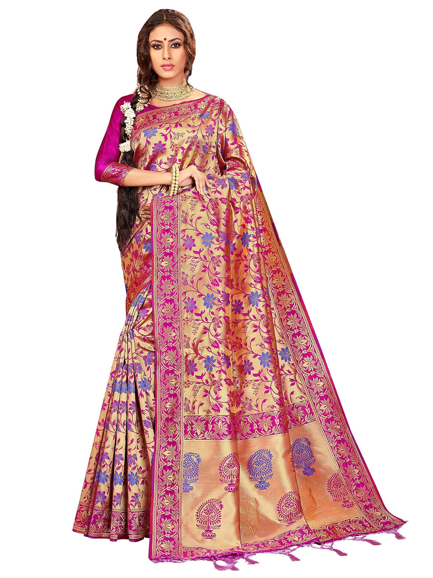 sarees-for-women-linen-banarasi-art-silk-l-indian-rakhi-wedding-diwali-gift-sari-with-unstitched-blouse-pink-1