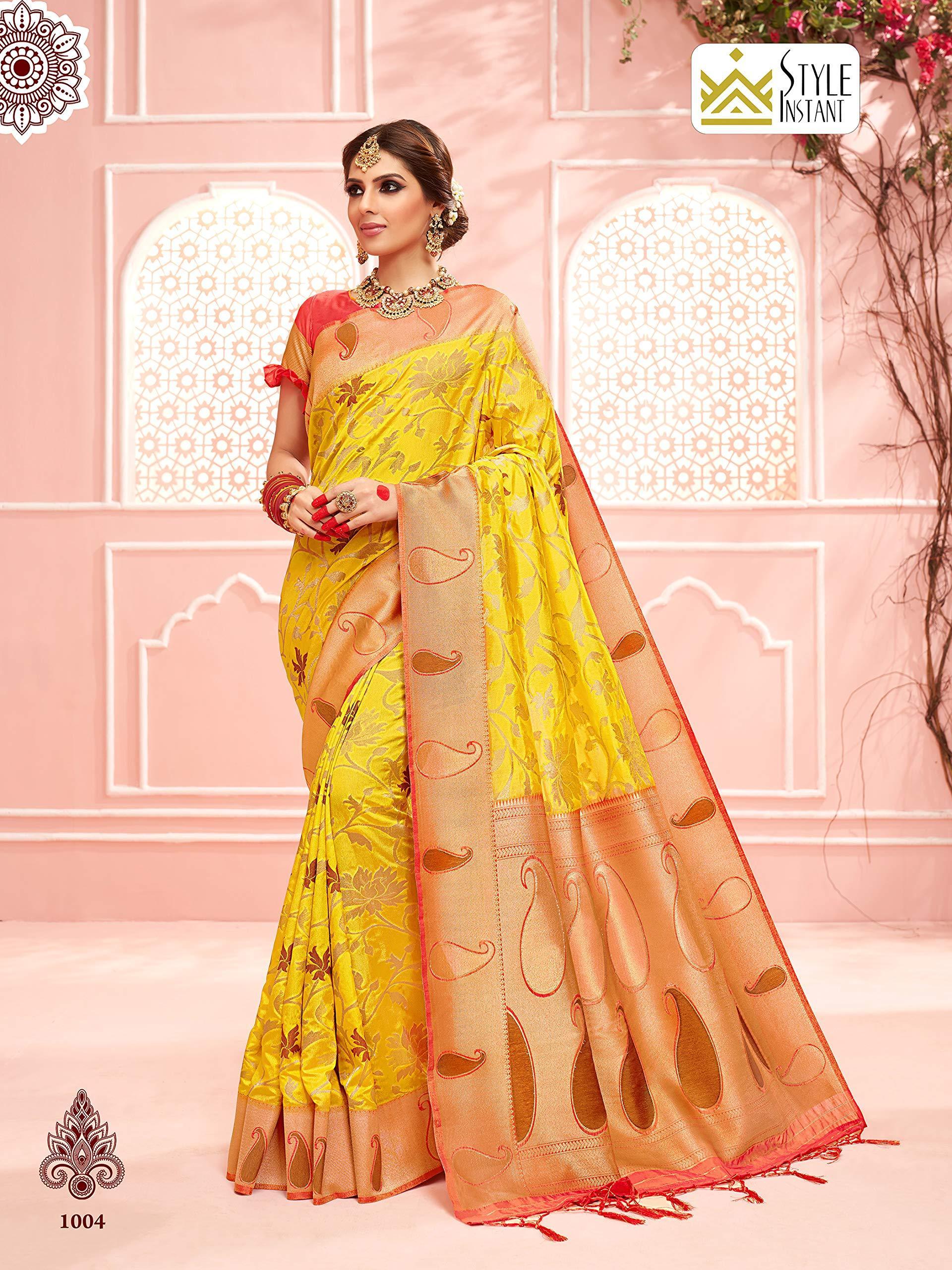 sarees-for-women-banarasi-art-silk-l-tradional-indian-wedding-diwali-gift-sari-with-unstitched-blouse-yellow-1