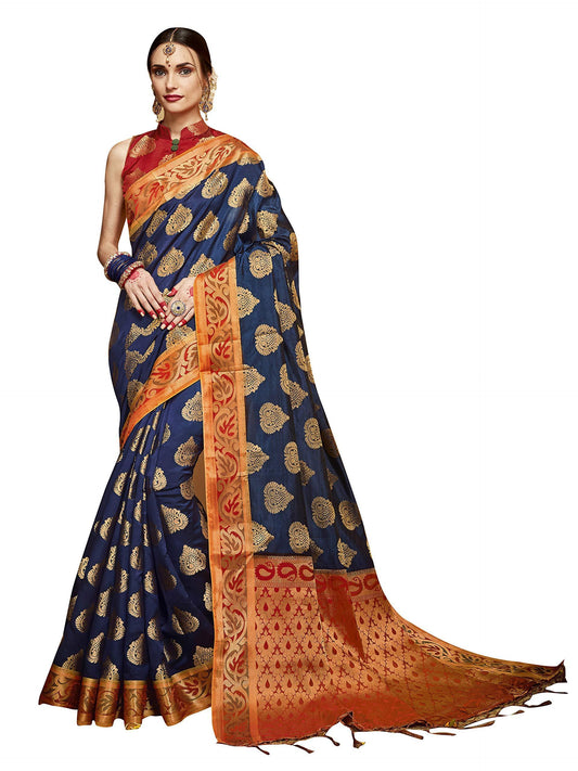 sarees-for-women-banarasi-art-silk-woven-saree-l-indian-ethnic-wedding-gift-sari-with-unstitched-blouse-navy-blue