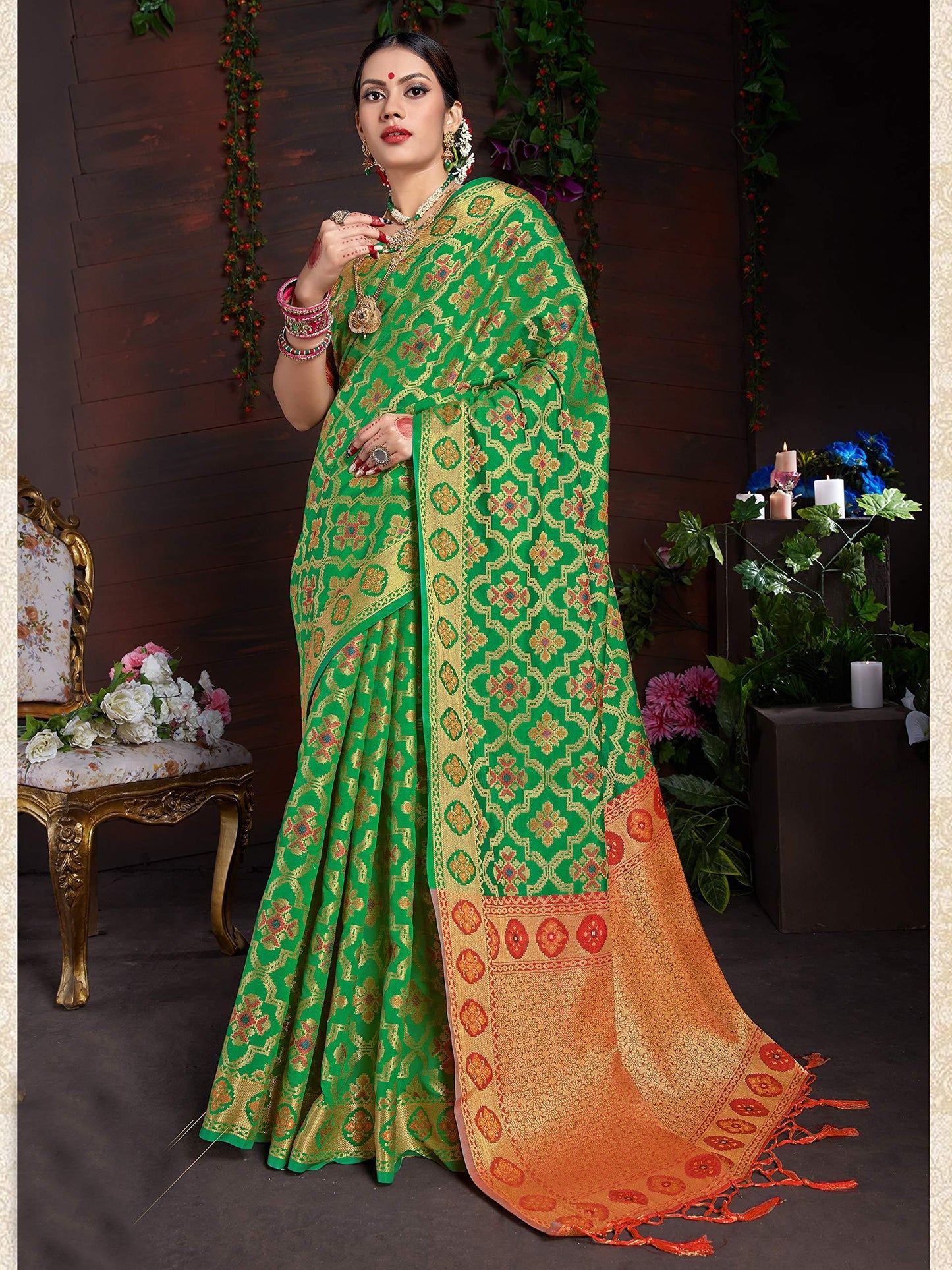 sarees-for-women-banarasi-patola-art-silk-woven-saree-l-indian-ethnic-wedding-gift-sari-with-unstitched-blouse-green-1