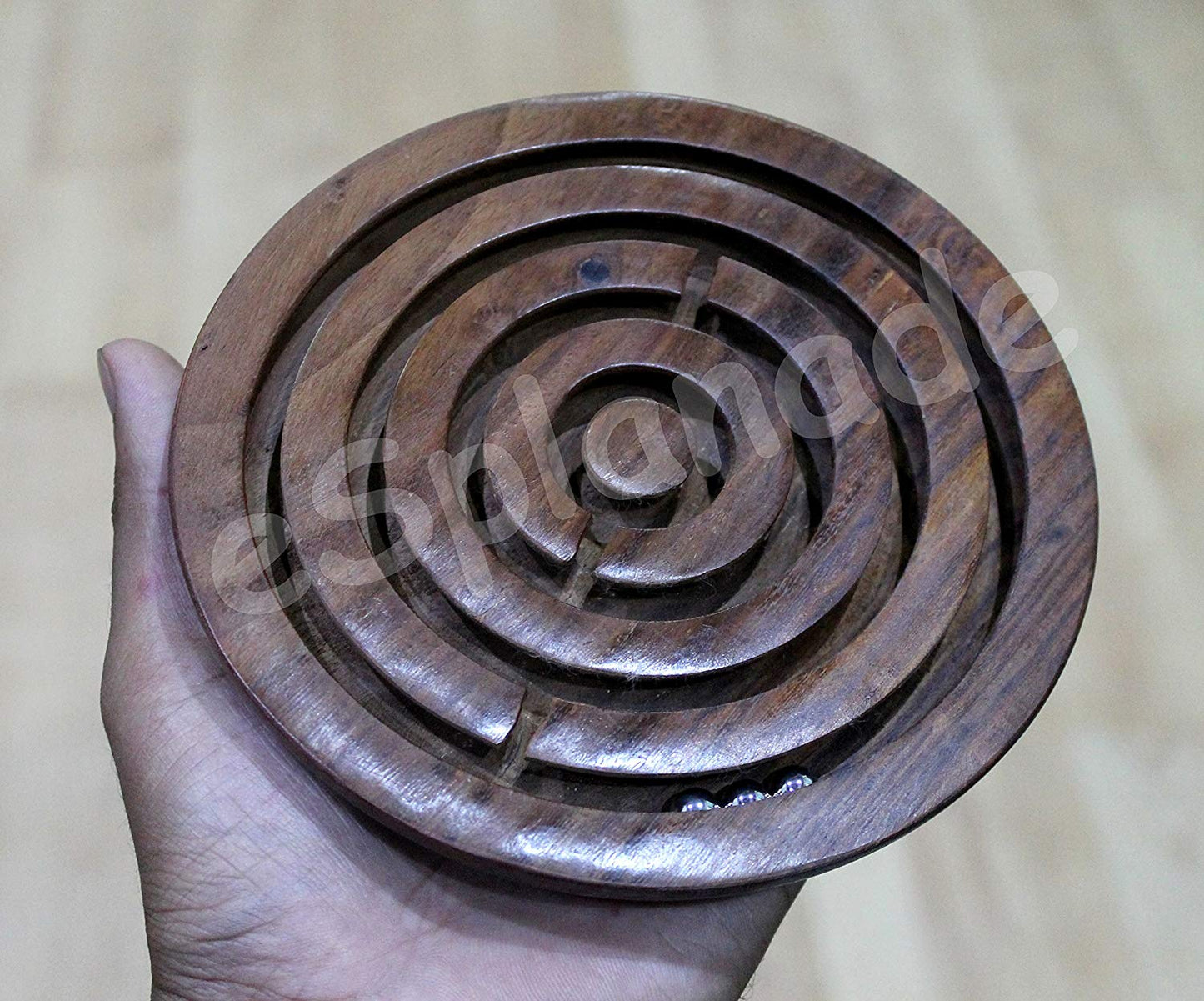 Wooden Labyrinth Board Game Maze Puzzle Toys (6" Inch Diameter)