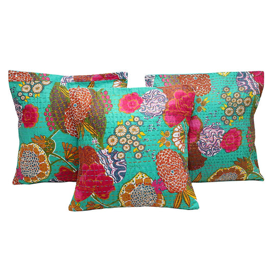 Rastogi Handicrafts Cotton Well-formed Cushion Cover L: 40 Cms, W: 40 Cms set of 3