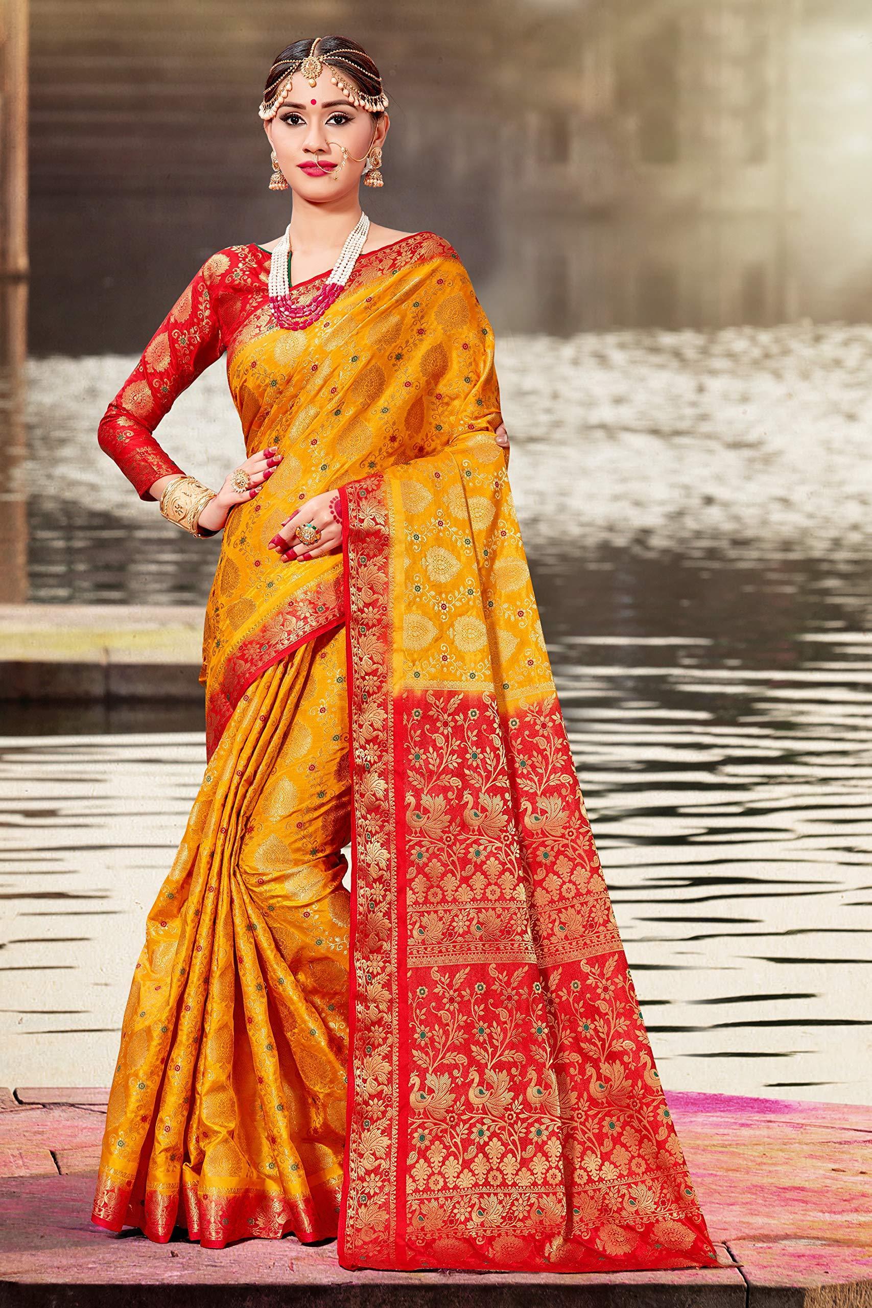 sarees-for-women-banarasi-art-silk-woven-saree-l-indian-wedding-gift-sari-with-unstitched-blouse-mustard