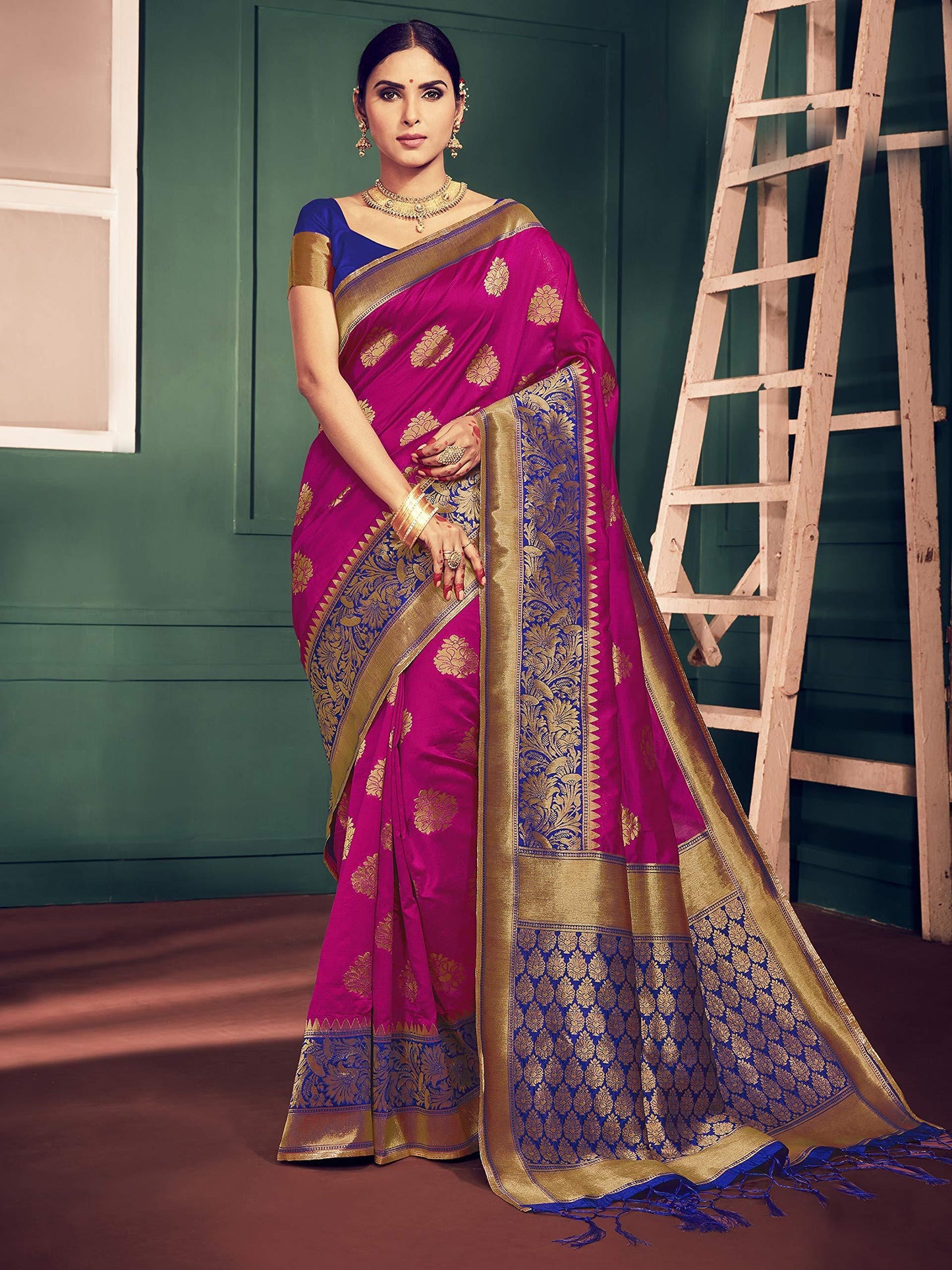 sarees-for-women-banarasi-art-silk-woven-saree-l-indian-ethnic-wedding-gift-sari-with-unstitched-blouse-2