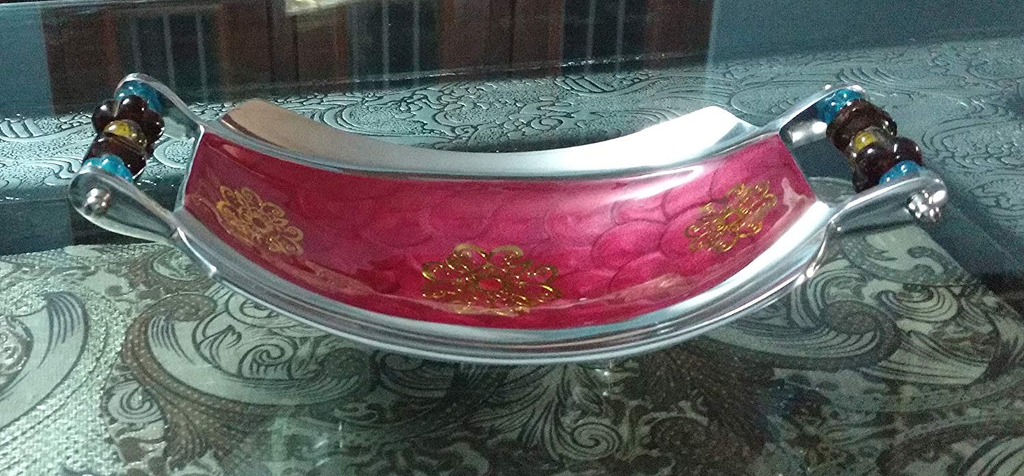 Rastogi Handicrafts Premium Quality Fruit Pasta, Noodles, Pudding, Salad, Cake, Pastry Serving Tray