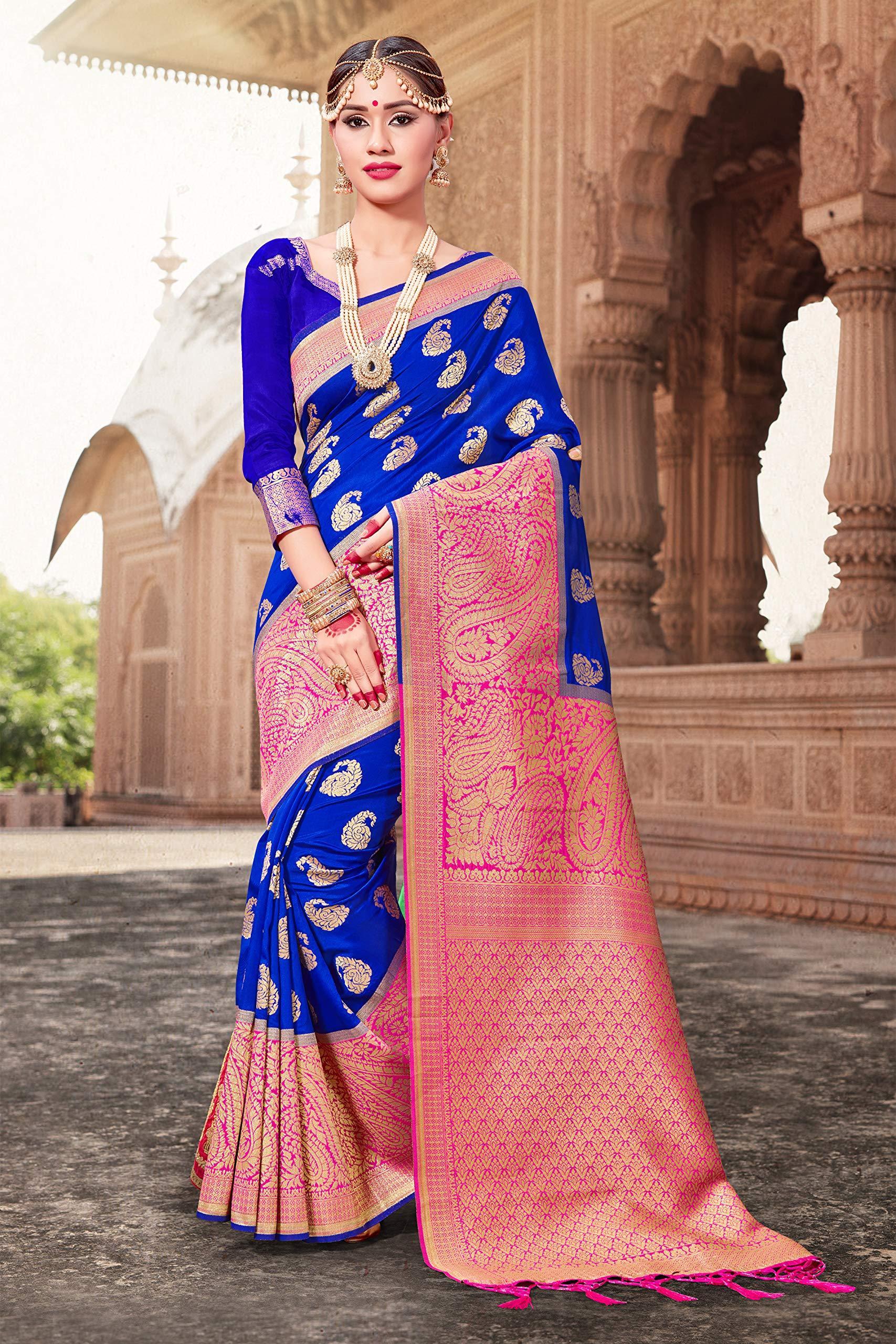 sarees-for-women-banarasi-art-silk-woven-saree-l-indian-wedding-traditional-wear-sari-and-blouse-2