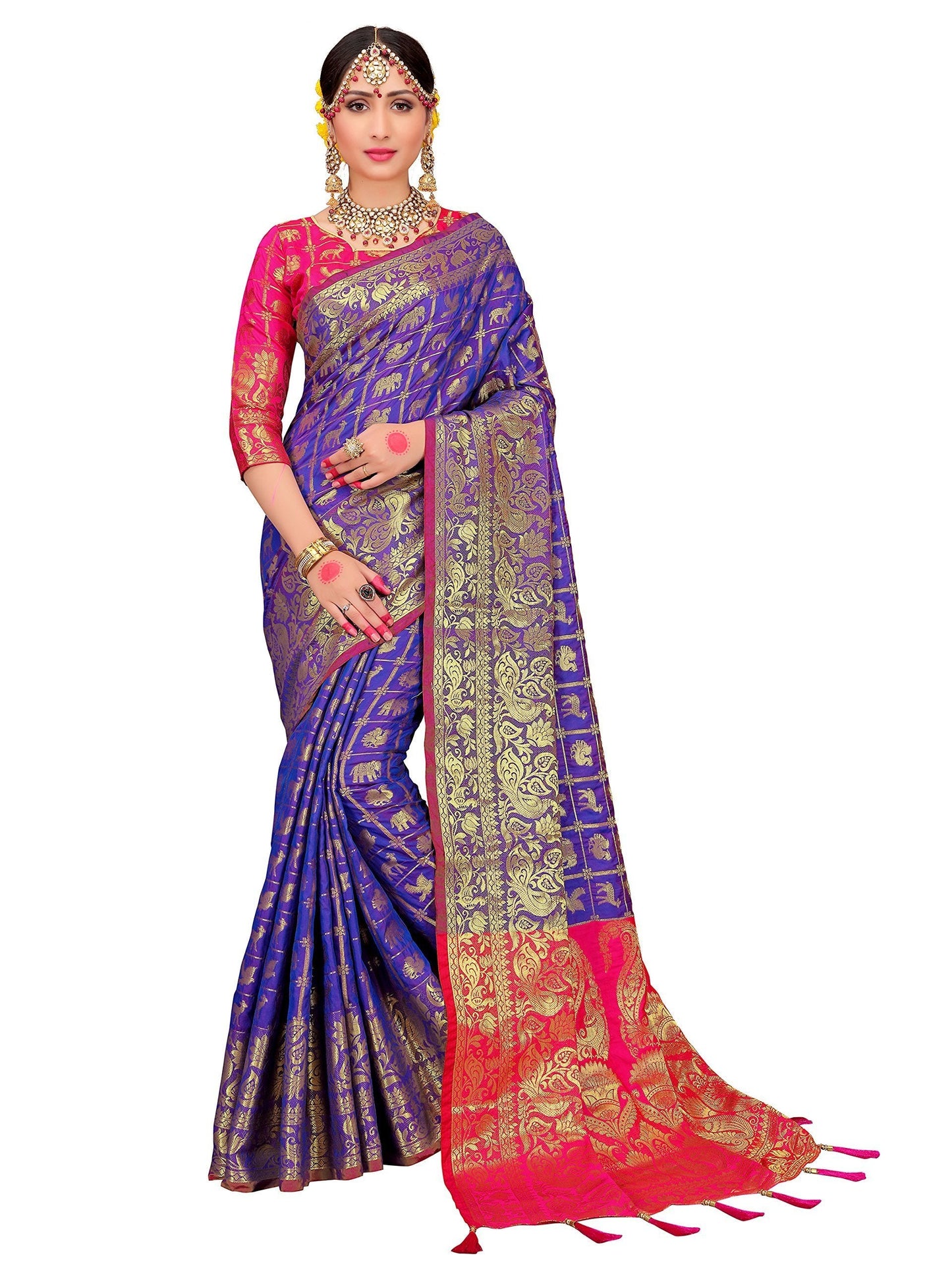 elina-fashion-sarees-for-women-patola-art-silk-woven-work-saree-l-indian-bollywood-wedding-ethnic-sari-with-blouse-piece-purple