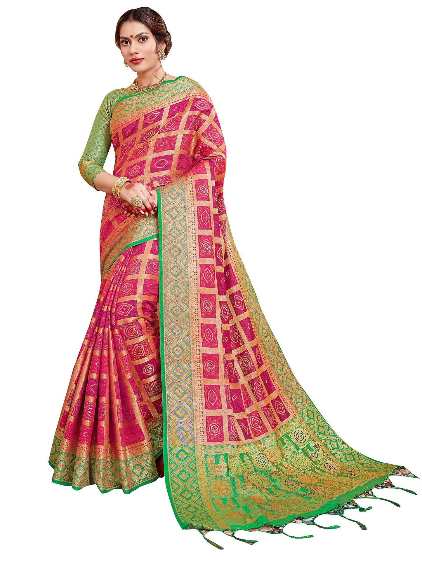 sarees-for-women-banarasi-patola-art-silk-woven-saree-l-indian-ethnic-wedding-gift-sari-with-unstitched-blouse-pink-2